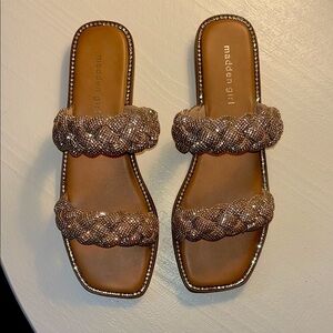 Madden Girl Tan Beaded Sandals